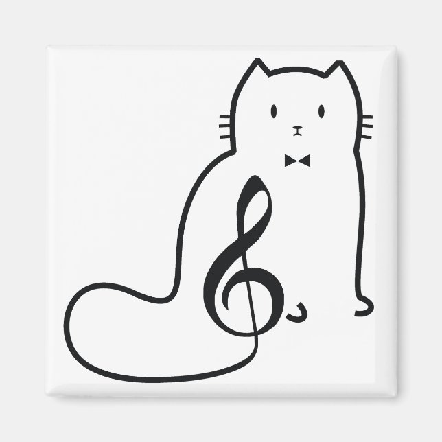 CAT AND MUSIC NOTE MAGNET (Front)