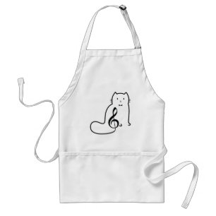 CAT AND MUSIC NOTE STANDARD APRON