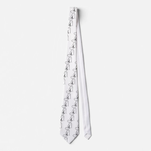 CAT AND MUSIC NOTE TIE (Front)
