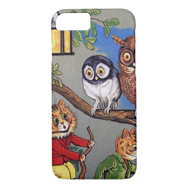 Cat and Owl, Louis Wain Case-Mate iPhone Case (Back)
