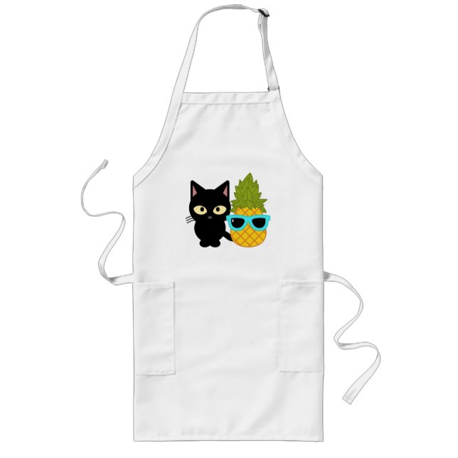 cat and pineapple are best friends  long apron (Front)