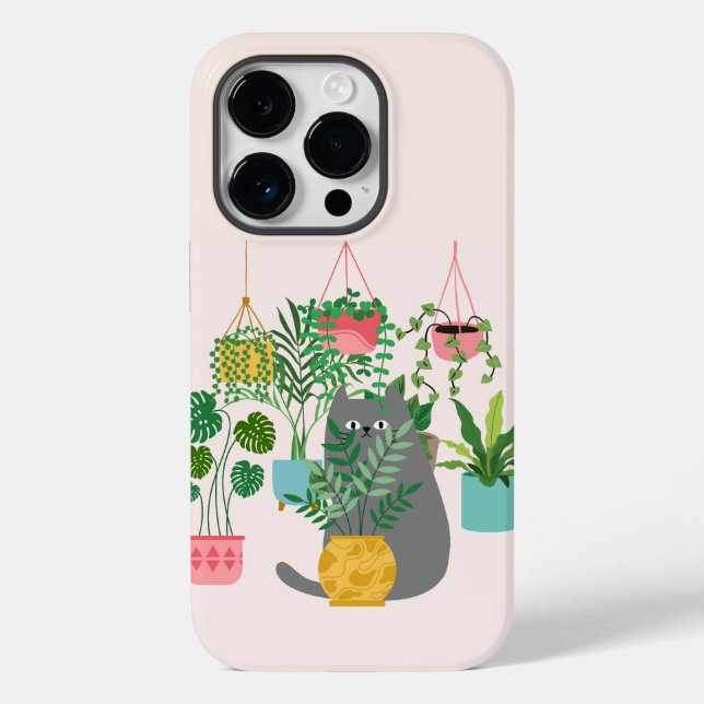 Cat and Plants Case-Mate iPhone Case (Back)