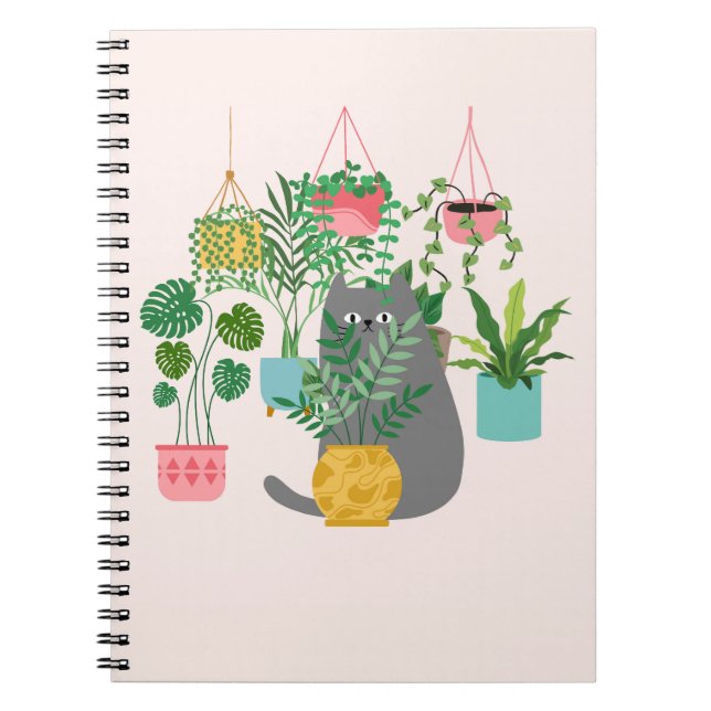 Cat and Plants Notebook (Front)
