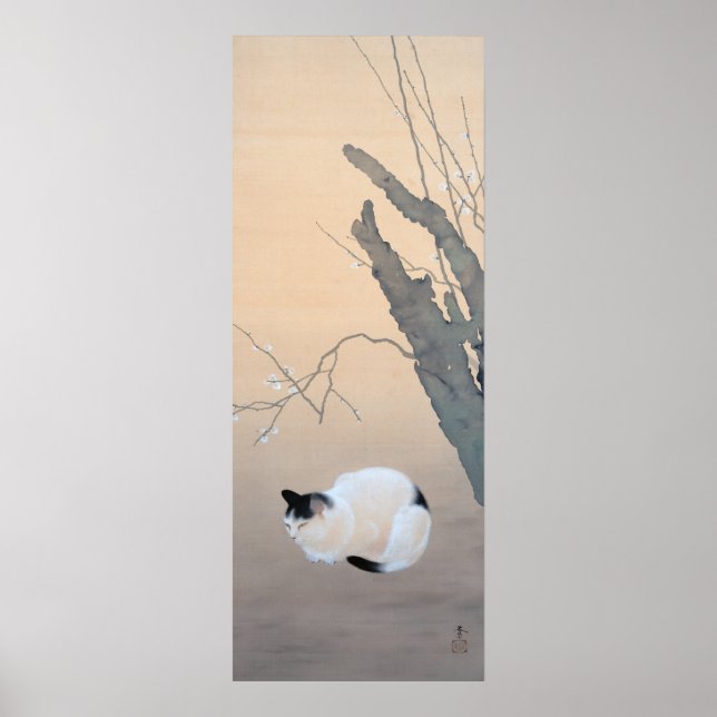 Cat and Plum Blossoms Poster (Front)