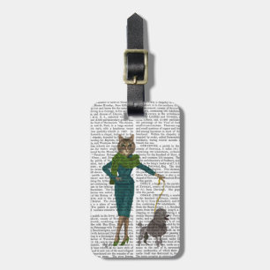 Cat and Poodle Luggage Tag