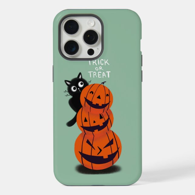 Cat and pumpkins iPhone case (Back)
