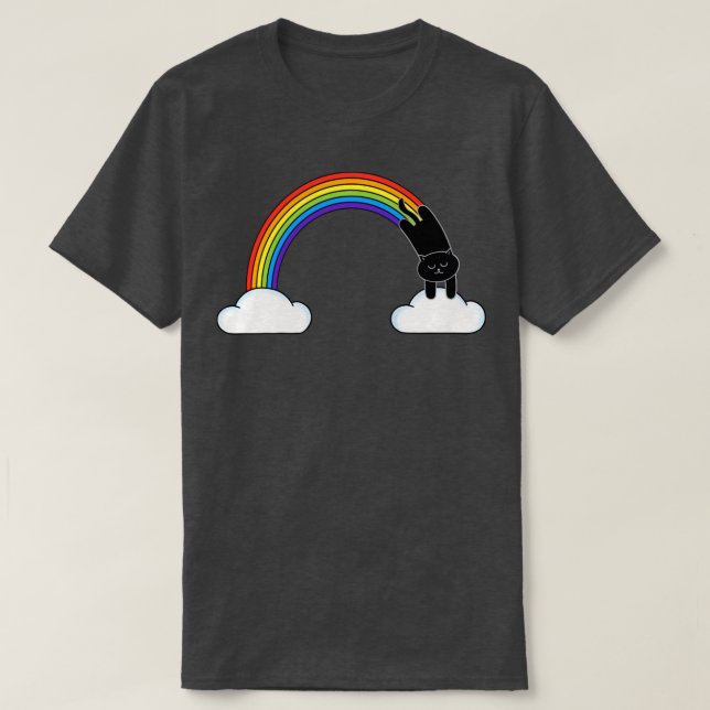 Cat and rainbow T-Shirt (Design Front)