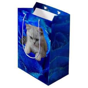 Cat and Rose Medium Gift Bag