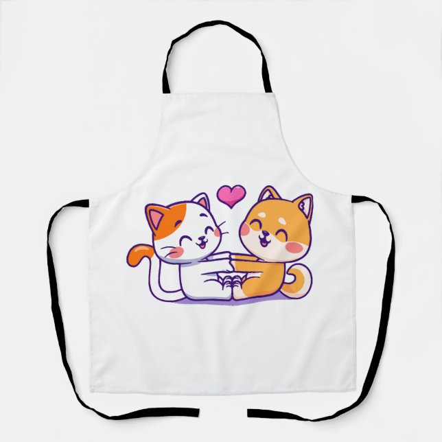 Cat And Shiba Inu Apron (Front)