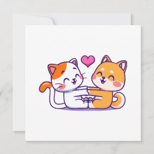 Cat And Shiba Inu Invitation