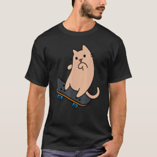 Cat and Skateboard Skateboarding Kitten T-Shirt