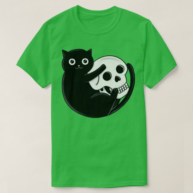 Cat and skull T-Shirt (Design Front)