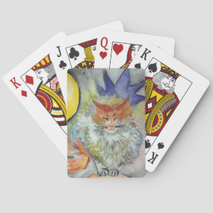 Cat and star  playing cards