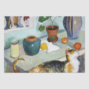 Cat and Still Life, August Macke Tissue Paper