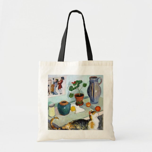 Cat and Still Life, August Macke Tote Bag (Front)