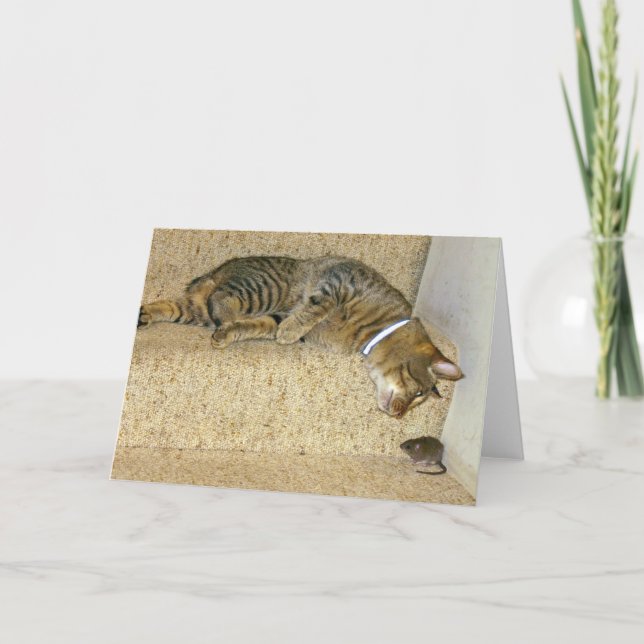 Cat and Tasty Mouse Card (Front)