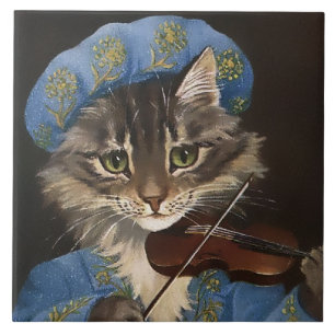 “Cat and the Fiddle” by GL Barnes Ceramic Tile