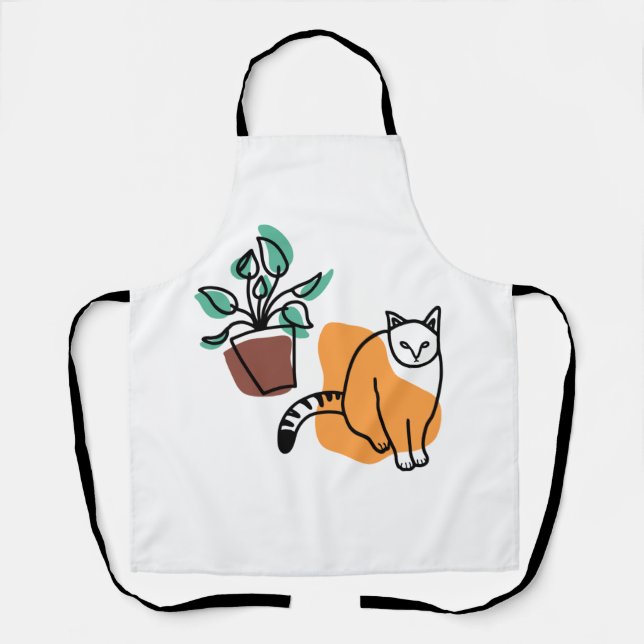 Cat and the plant apron (Front)