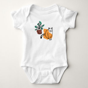 Cat and the plant baby bodysuit