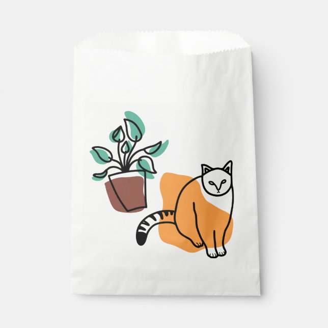 Cat and the plant favour bag (Front)