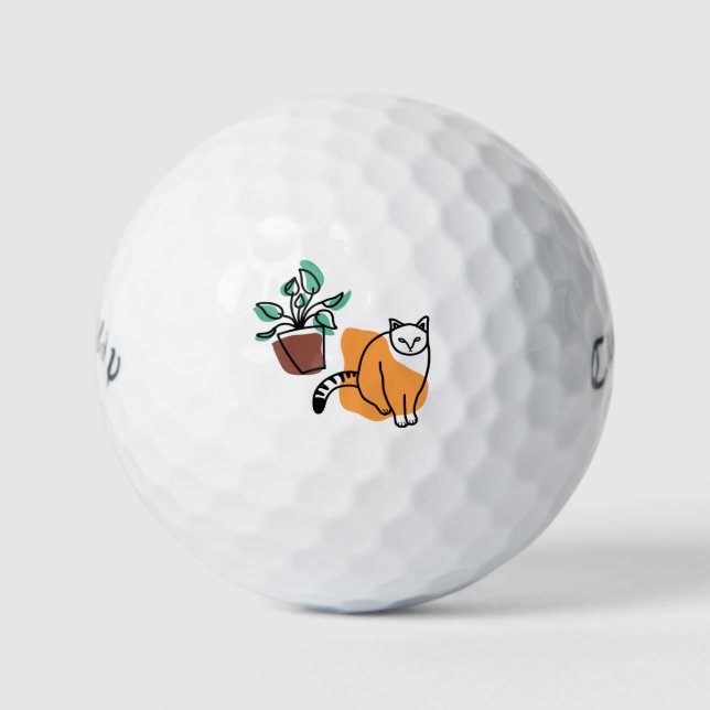 Cat and the plant golf balls (Front)