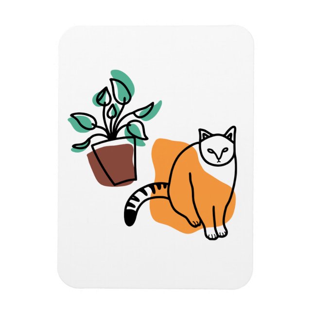 Cat and the plant magnet (Vertical)