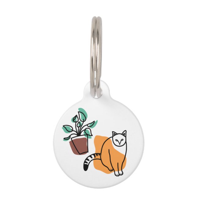 Cat and the plant pet tag (Front)