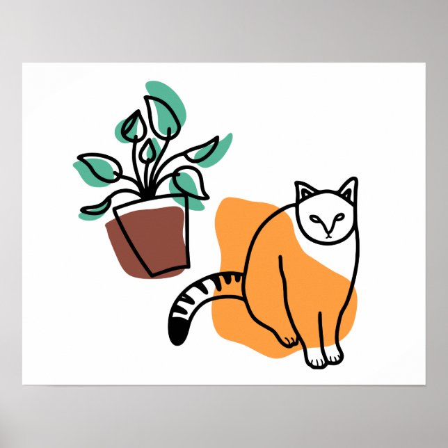 Cat and the plant poster (Front)