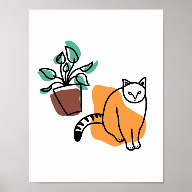 Cat and the plant poster (Front)