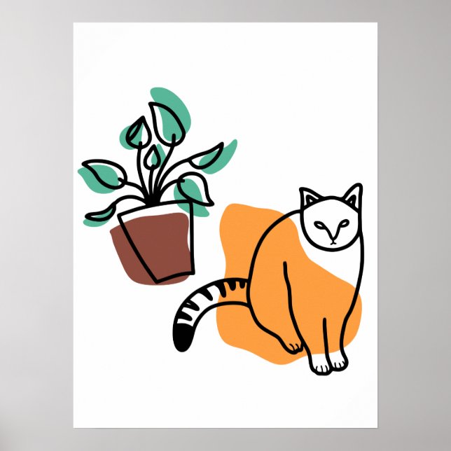 Cat and the plant poster (Front)