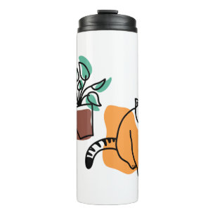 Cat and the plant thermal tumbler