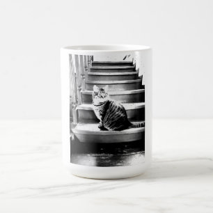 Cat and the stairs coffee mug