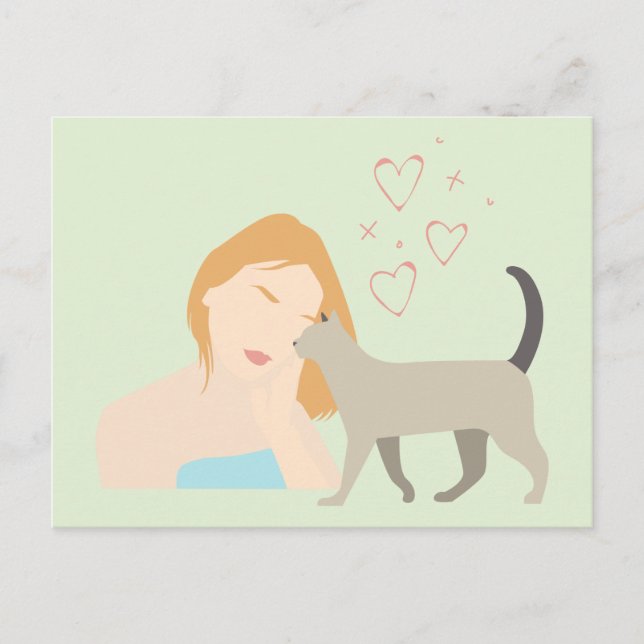 Cat and their human postcard (Front)