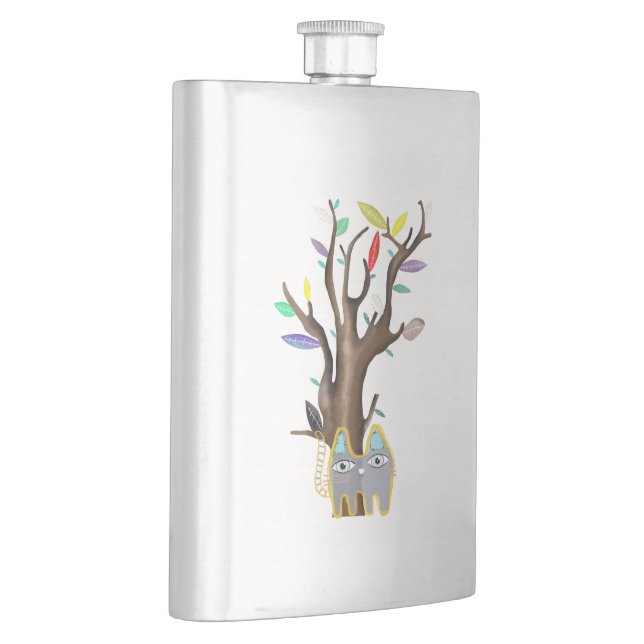 cat and tree hip flask (Right)
