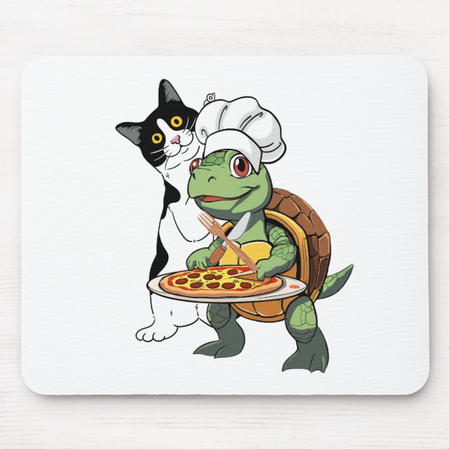 cat and turtle 🐢  mouse pad (Front)