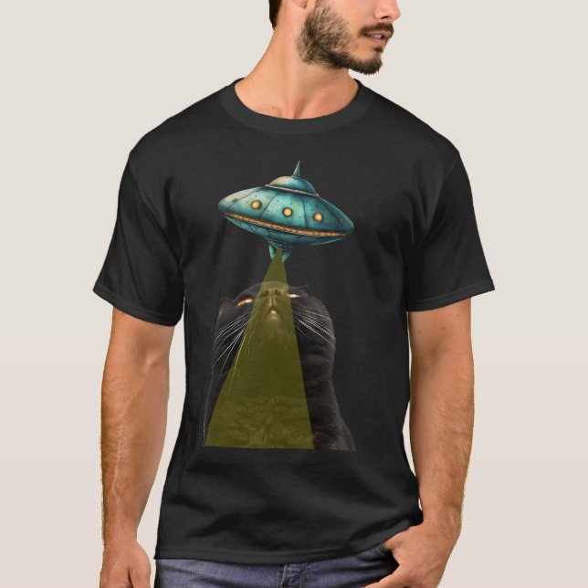 Cat And Ufo T-Shirt (Front)