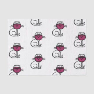 Cat and Wine Glass Tissue Paper