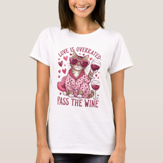 Cat and Wine Valentine T-Shirt