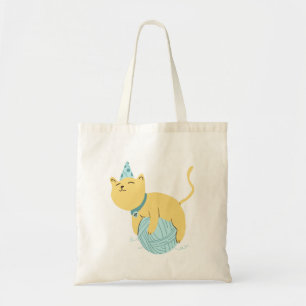 Cat And Wool Tote Bag