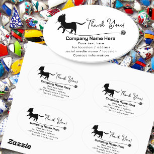 Cat and Yarn Company Thank You Oval Sticker