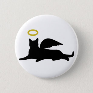 Cat Angel 6 Cm Round Badge