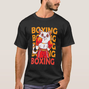 Cat animal boxing sport with boxing gloves quote B T-Shirt