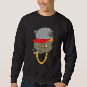 cat  animal  cool  gangster  chill  hat  cap  chai sweatshirt