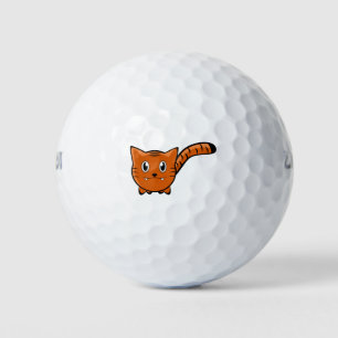 Cat Animal Cub Little Orange Tiger Golf Balls