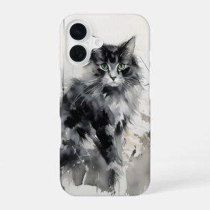 Cat Animal Ink Painting iPhone 16 Case