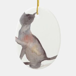 Cat animal watercolor kitten cute kitty ceramic ornament