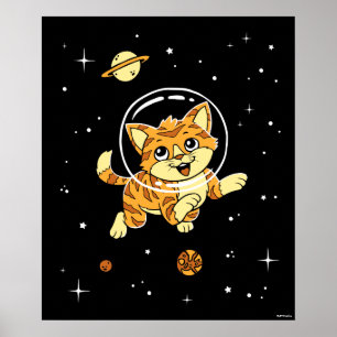 Cat Animals In Space Poster