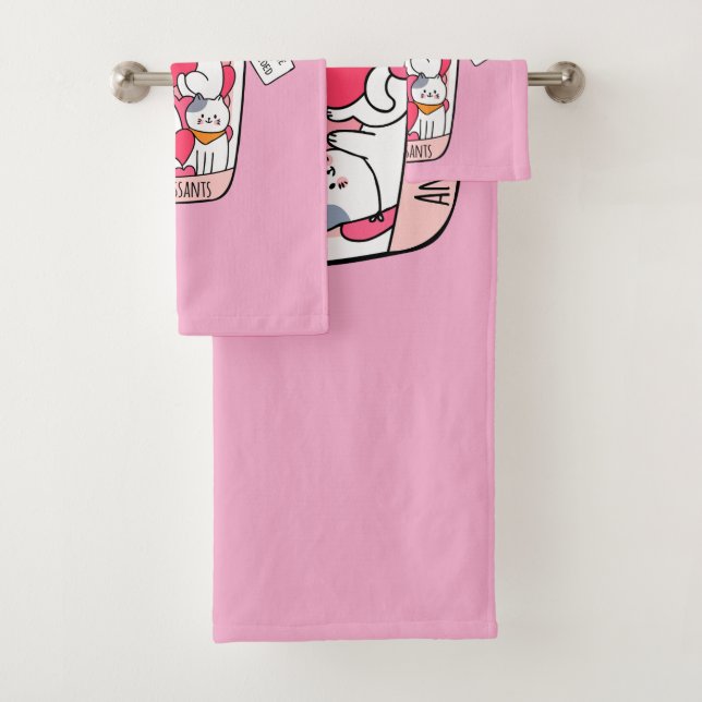 Cat Antidepressant Funny Cat Lover Gift Bath Towel Set (Insitu)