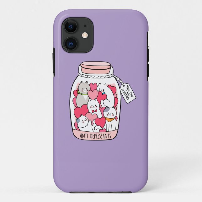 Cat Antidepressant Funny Cat Lover Gift Case-Mate iPhone Case (Back)