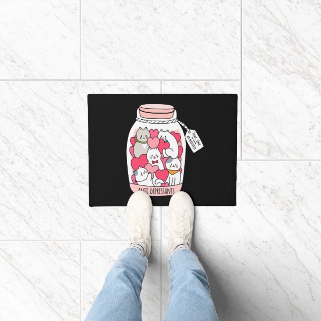 Cat Antidepressant Funny Cat Lover Gift Doormat (Indoor)